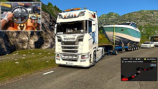 Yacht Delivery from Honningsvag to Hammerfest Norway  ETS2 ProMods  Thrustmaster T300RS GT [upl. by Ylrebmit]