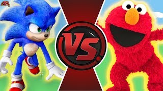 SONIC vs ELMO Sonic The Hedgehog Movie Animation Sonic Cartoon Fight [upl. by Neirual86]