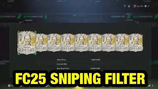 BEST FC 25 SNIPING FILTER MAKE 100K COINS FAST  FC 25 TRADING [upl. by Nnaaihtnyc]