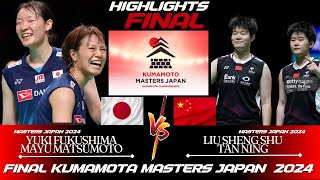 FINAL  FukushimaMatsumoto JPN vs LIU ShengTAN NingCHN  Kumamoto Masters Japan 2024 BADMINTON [upl. by Adnohsad408]