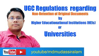 UGC guidelines for Nonretention of Original Documents for Universities  CUCET 2019  English Audio [upl. by Adur438]