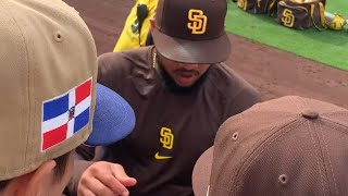 Padres players signing autographs during Batting Practice [upl. by Rosalba257]