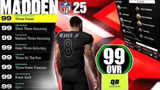 PERFECT ACCURACY BEST QB 98 SPEED BUILD IN MADDEN 25 SUPERSTAR THIS BUILD CANT MISS USE THIS [upl. by Teplitz449]