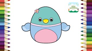 How to Draw a Cute Bluebird Squishmallow Simple amp Easy Step by Step for Kids  Squishmallows [upl. by Aztiray]