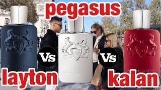 parfums de marly Layton vs parfums de marly Pegasus vs parfums de marly Kalan  fragrance test [upl. by Kraul]