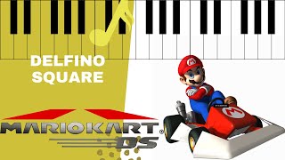 Delfino Square  Mario Kart DS Piano tutorial [upl. by Gnep969]