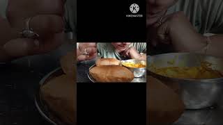 Eating Aloo sabzi  Puri 😋 MUKBANG indianfood shorts [upl. by Gleich]