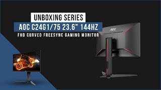 AOC C24G175 236quot 144Hz FHD Curved FreeSync Gaming Monitor  Unboxing [upl. by Onitsuaf]