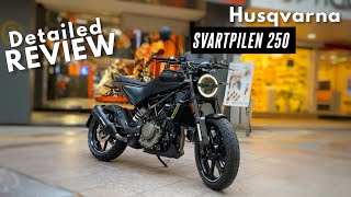 2023 Husqvarna Svartpilen 250  Detailed Walkaround Review  OnRoad Price  Features amp Exhaust🔥 [upl. by Lemmy505]