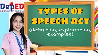 TYPES OF SPEECH ACT definition explanation examples [upl. by Crawley]