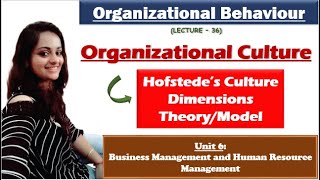 Hofstedes Culture Dimensions Theory Hofstede organizational culture model OB HRM NTAUGC NET [upl. by Phipps]