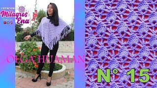 Como tejer el poncho N° 15 a crochet en punto arañas pequeñas para damas paso a paso fácil de tejer [upl. by Brelje946]