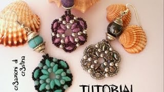 Tutorial Orecchini TANTI AUGURI SuperduoTwin beads Perle Bicono Swarovski 3 mm Rocailles 12 [upl. by Thorn]