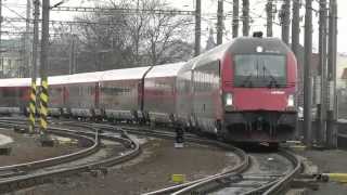 DEPARTURE OF RAILJET FROM PRAGUE TO OSTRAVA 17042013 SC513 [upl. by Adirehs]