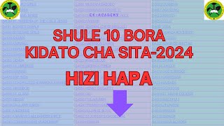 SHULE 10 BORA MATOKEO YA KIDATO CHA SITA 2024 [upl. by Alage]