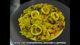 Monsieur Cuisine  Arroz con champiñones pescado y gambas MCCONNECT amp MCPLUS [upl. by Bethanne189]