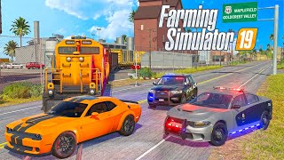 Hellcat Runs from the Police Cop Chase  Roleplay Farming Simulator 19 [upl. by Beitch]