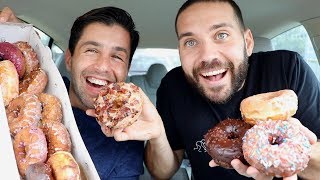 TRYING THE WORLDS FRESHEST HANDMADE DOUGHNUTS WITH JOSH PECK [upl. by Yggam]