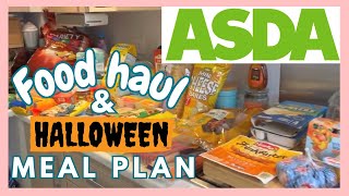 ASDA FOOD HAUL amp HALLOWEEN MEAL PLAN  GROCERY HAUL UK [upl. by Arrim]