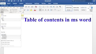 Table of contents in ms word  insert content table in ms word [upl. by Nurse]