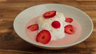 Ile flottante fraises amp noix de coco ultra simple [upl. by Ainimre11]