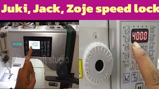 Single Needle machine Juki ddl8100 jack zoje machine speed lock and unlock settingjuki machine [upl. by Eneloj53]