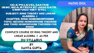 Lec  19 Second isomorphism theorem for rings third isomorphism theorem for rings [upl. by Eidnew]