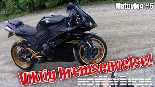 BREMSEØVELSE PÅ MOTORSYKKEL  MOTOVLOG 6  YAMAHA R1 [upl. by Norris]