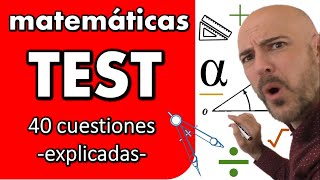 TEST DE MATEMÁTICAS Preguntas Matemática preuniversitaria Lo más importante [upl. by Aradnahc]