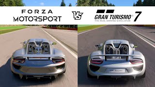 Forza Motorsport vs Gran Turismo 7  Porsche 918 Spyder  FM8 vs GT7 Comparison [upl. by Garv]