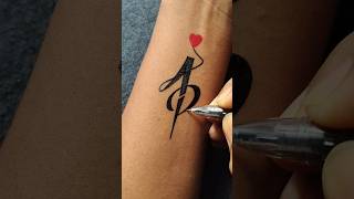 A ❤️ P letter beautiful 😍 tattoo ideatattoo tattoos tattooart art shorts asmr [upl. by Raynata]