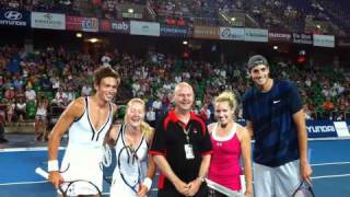 Mademoiselle Mahut and friends at Hyundai Hopman Cup Very Mixed Doubles [upl. by Aicilanna394]