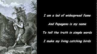 Papageno  Magic Flute Titled English version [upl. by Morentz]