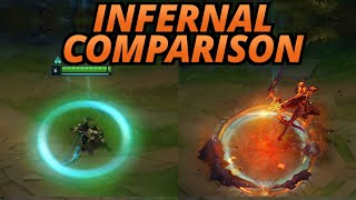 INFERNAL Ashe Skin vs NORMAL Skin  PreRelease  League of Legends [upl. by Wenonah]