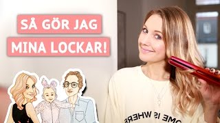 Så gör jag mina lockar  Locka håret med Plattång [upl. by Aerdnod]