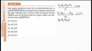 SARESP 2023 3ª EM Q12 matemática ensinomédio provapaulista educação saresp [upl. by Arvonio604]