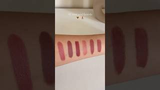 Most used lipsticks swatches lipstickswatch brown neutral highend drugstore makeup viral [upl. by Ahsinert959]