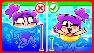 Rules In The Pool 🐳 Funny English for Kids animation kids hacks family [upl. by Ynalem]