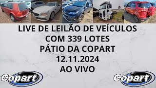 LIVE DE LEILÃO DE VEÍCULOS NA COPART DO DIA 12112024 [upl. by Nero]