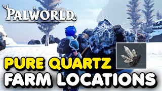 Palworld Best PURE QUARTZ FARMING Locations [upl. by Yelrebmik]