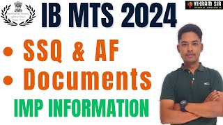 IB MTS 2023 SSQ amp AF Form with Important Information II By Vikram Sir [upl. by Jezrdna400]