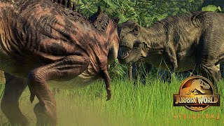 NEW TARBOSAURUS Camp Cretaceous VS REXY Jurassic Park  Jurassic World Evolution 2 [upl. by Anitsenre23]