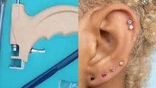 How To Pierce Ear With A Piercing Gun Painless Piercing [upl. by Yessac]