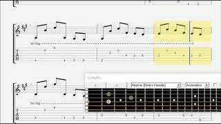 Chaconne in A  David Kellner  1747   Guitar TAB [upl. by Dunaville]