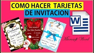 COMO HACER UNA TARJETA DE INVITACION🎉 EN WORD【 10 PASOS 】▷ FACIL Y RAPIDO✅ [upl. by Edualc]