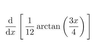 Derivative of 112arctan3x4 [upl. by Nhojleahcim]