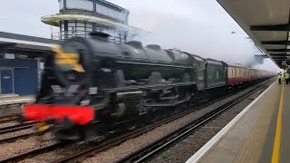 46100 Royal Scot on the Golden Arrow railtour at Ashford International [upl. by Nylitsirk]