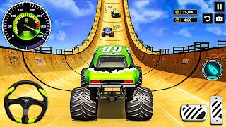 Monster Truck Mega Ramp Impossible Driver  Mega Ramp Car Stunt Master Simulator  Android Gameplay [upl. by Nitnelav]