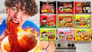 I Tried All the SPICY Noodles flavors 🔥 [upl. by Aciria]