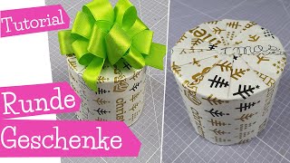 zylindrische Geschenke verpacken  rundes Geschenk einpacken  Gift wrapping  Dose  mommymade [upl. by Latsryk]